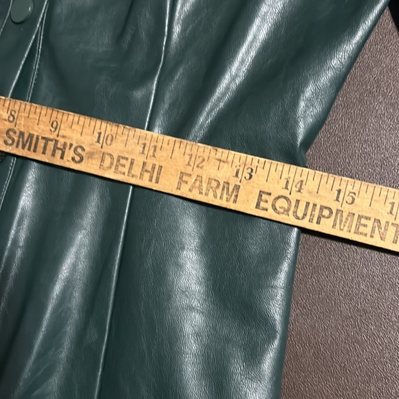 Holiday 🌲 Forest Hunter Green Faux Leather Dress - Picture 11 of 15